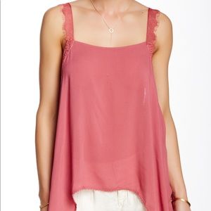 FREE PEOPLE Lace Trim Dobby Dot Cami